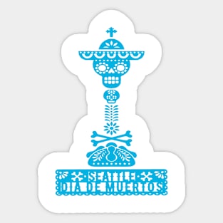 Calavera Space Needle T-Shirt Sticker